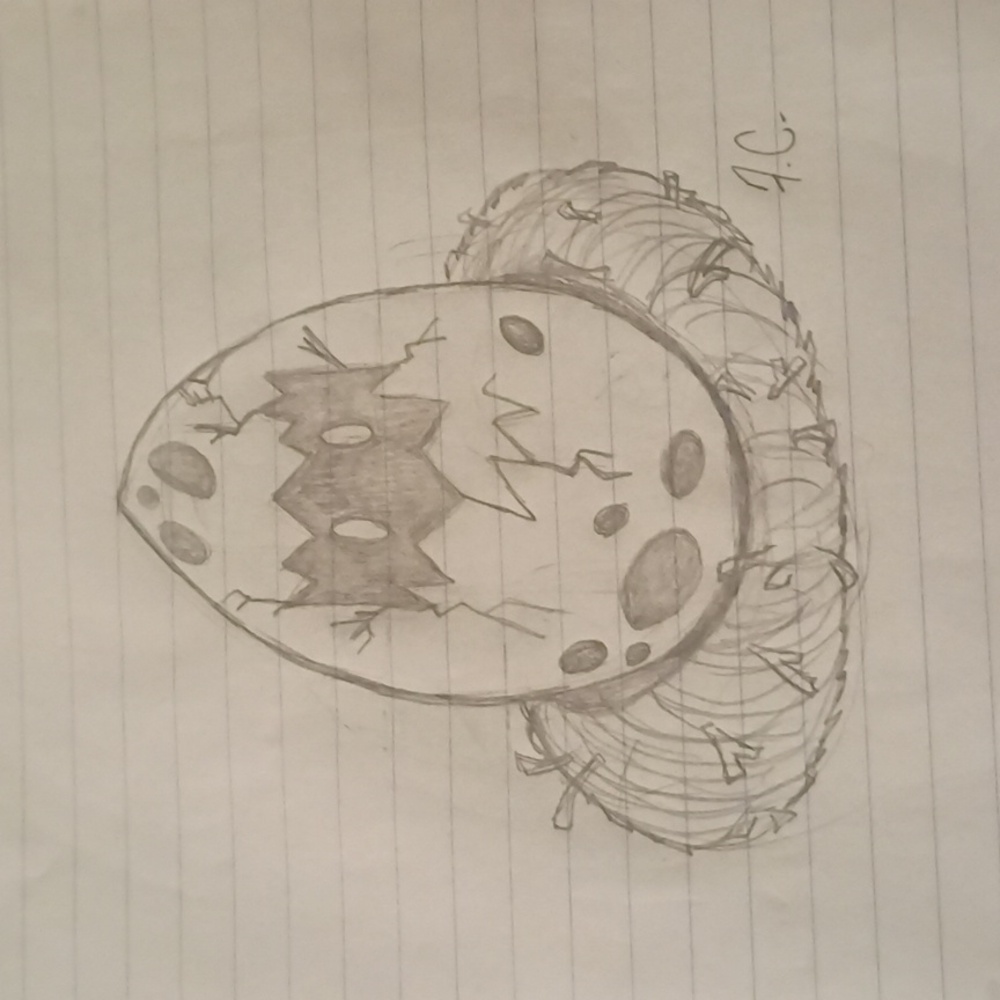Original Handmade Mystical Egg Sketch Art on Paper - Picture 2 of 4